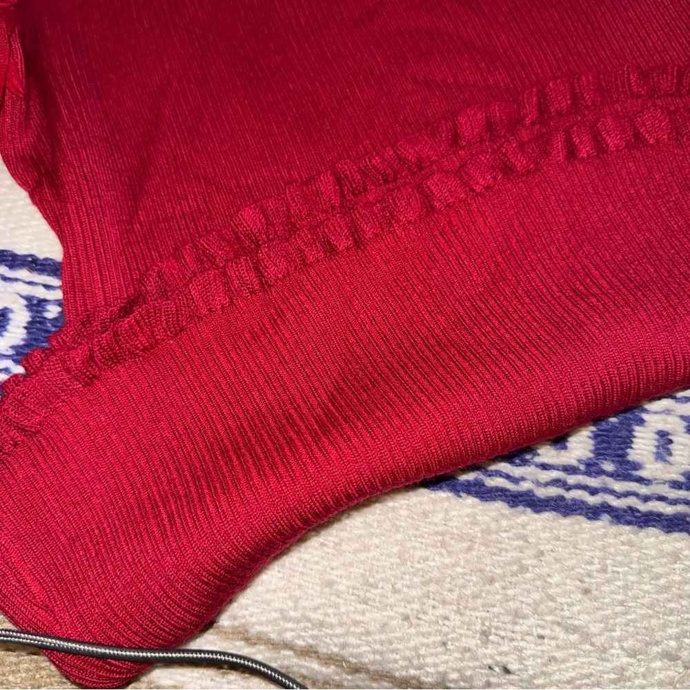 Almost Famous Red Ruffled Sweater - Picture 6 of 7